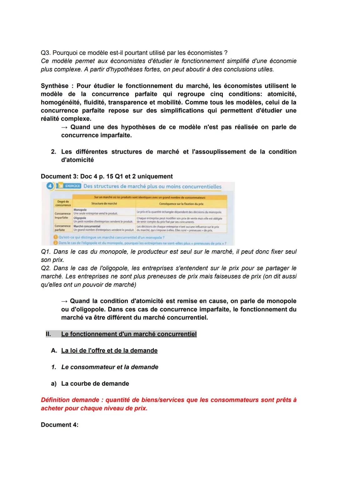 Comment fonctionne un marché concurrentiel ?
Pré-requis: définition de marché, représentation de l'équilibre, effets d'une taxe ou
subventio