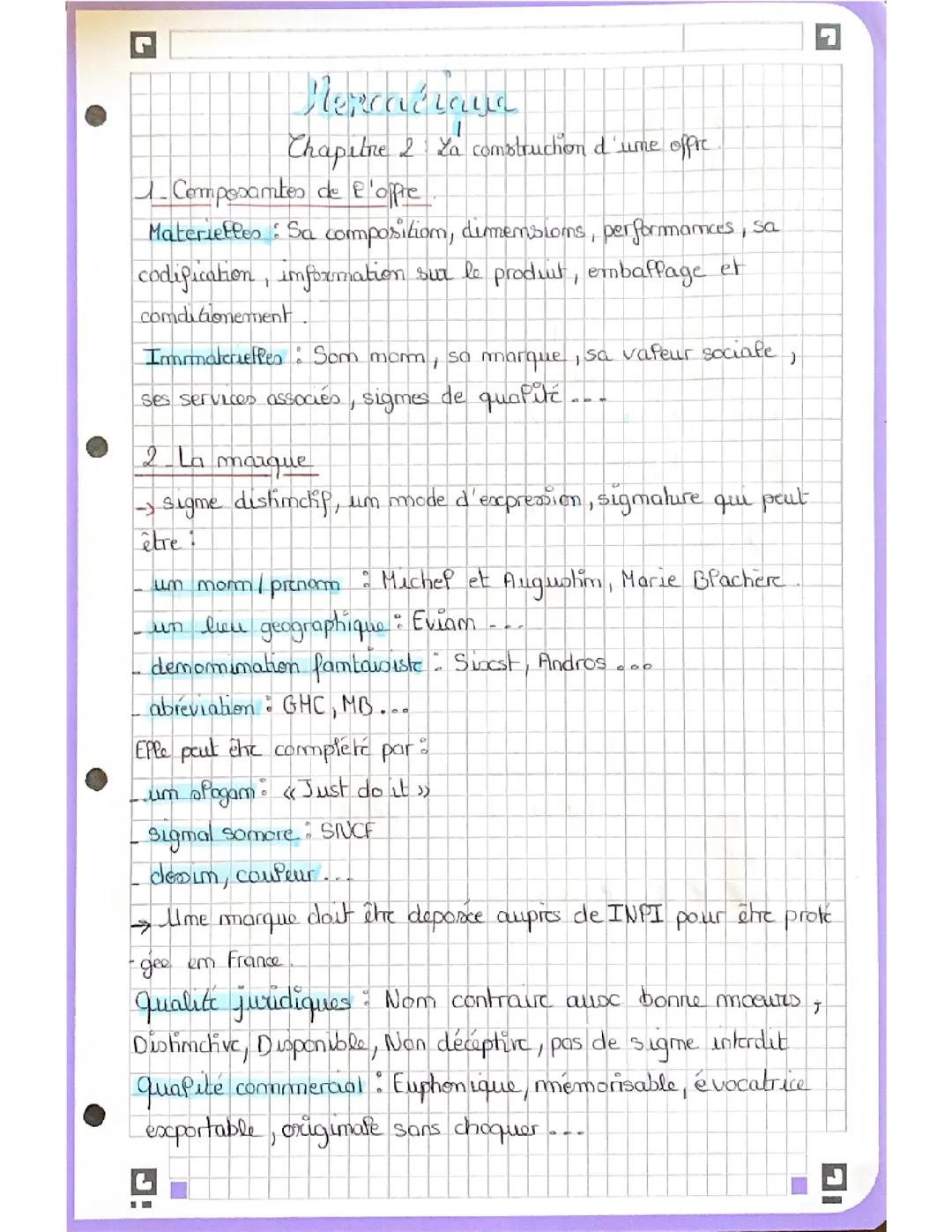 Chapitre 2 mercatique : Construction d’une offre 