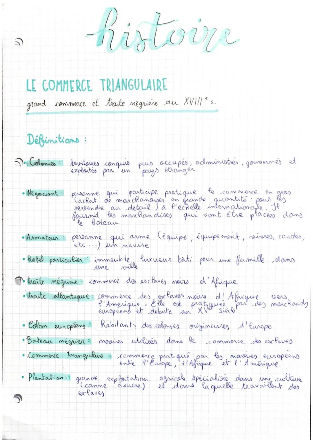 grands commerces et traite négrière au XVIIIe siècle 