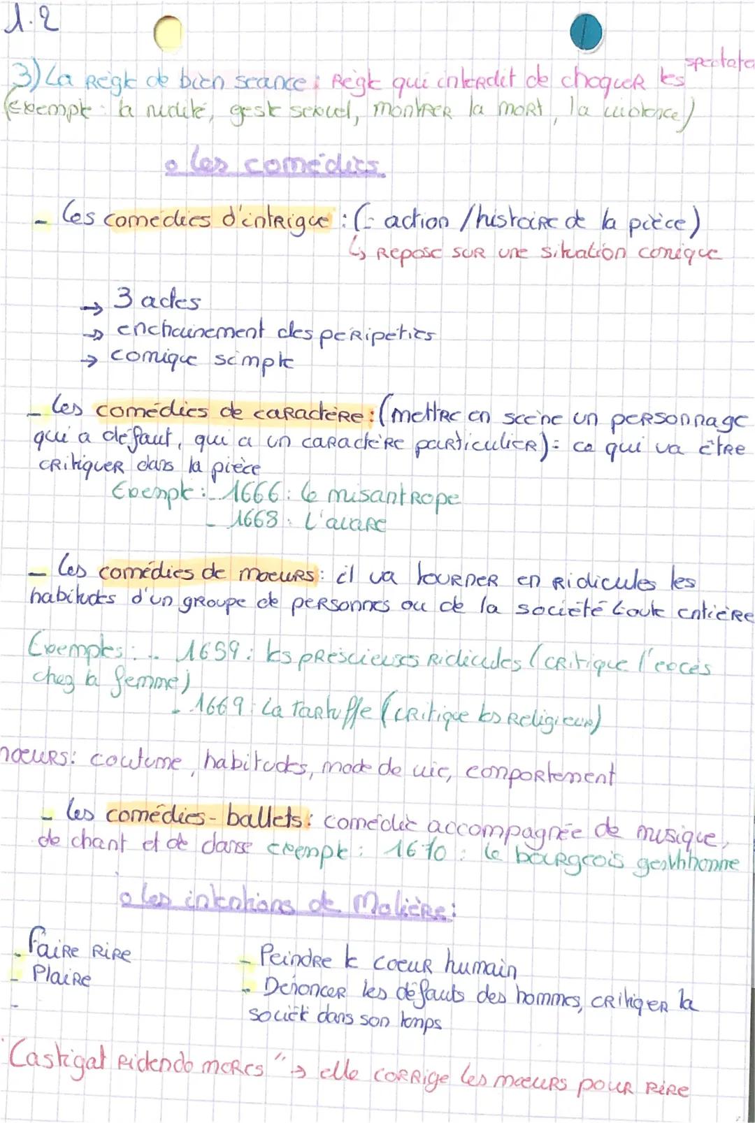 • La tragédie classique.
• 3 grands dramaturge du 17
- Molière (comedie)
Corneille (comedie-tragedie - FRajce - comédie)
- Racine (tragédie)