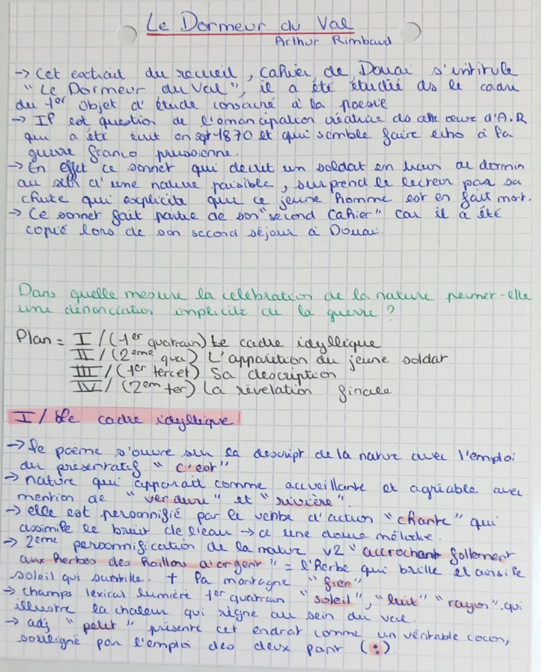 Le Dormeur du Val
du recueil
,
Arthur Rimbaud
Cahier de Donai
-> Cet extrait
"Le Dormeur du Val ", il
du for objet d'étude consacré
- If est
