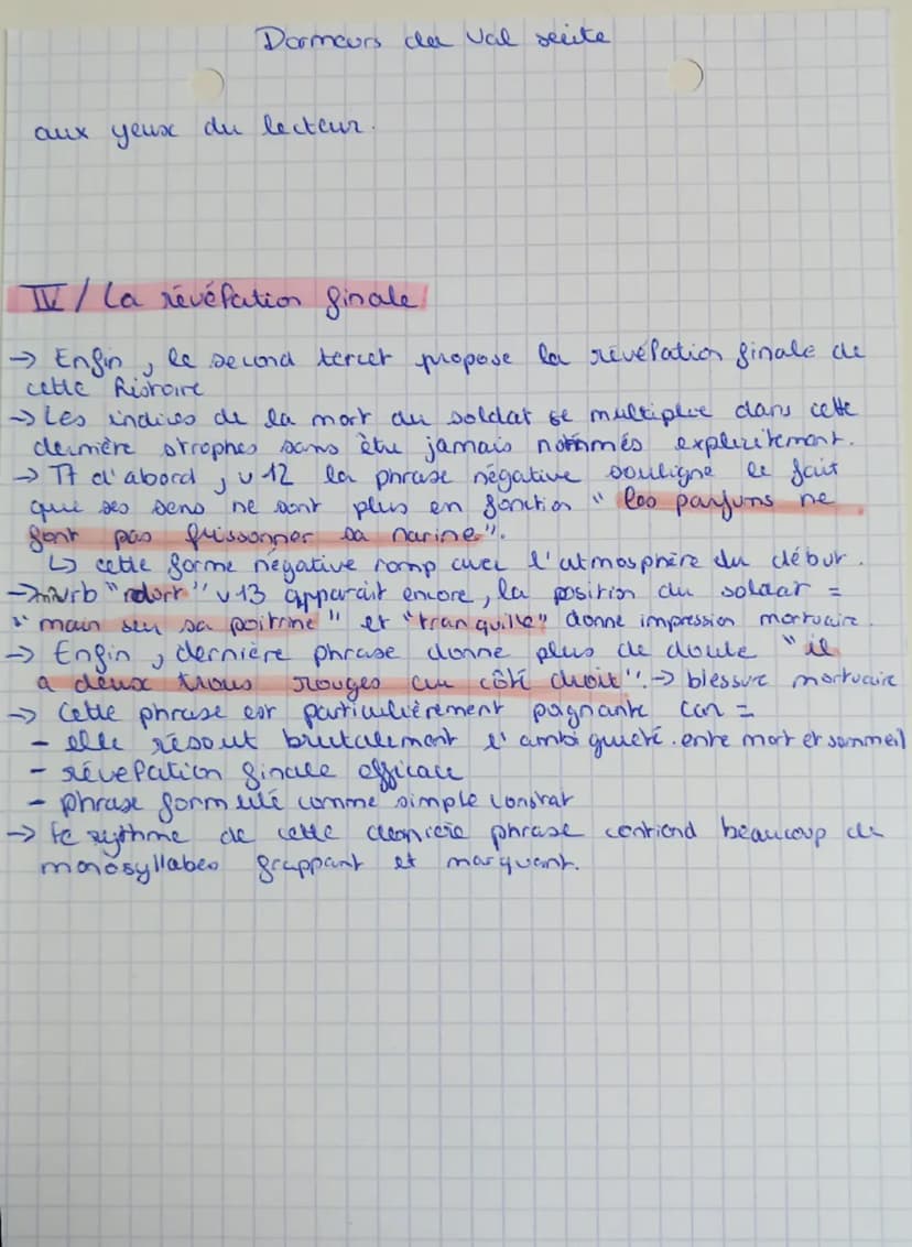 Le Dormeur du Val
du recueil
,
Arthur Rimbaud
Cahier de Donai
-> Cet extrait
"Le Dormeur du Val ", il
du for objet d'étude consacré
- If est