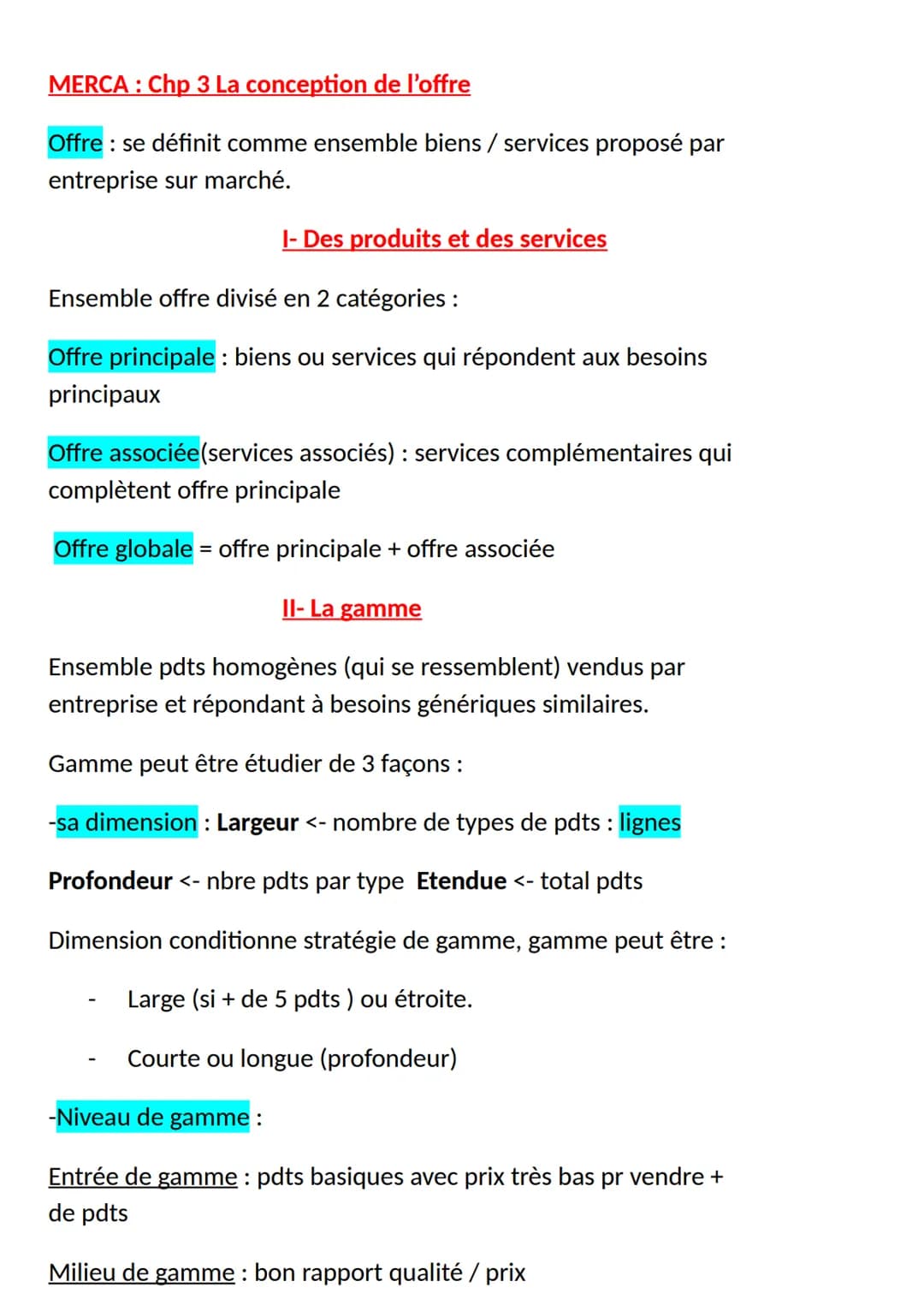 
<h2 id="dfinitiondeloffre">Définition de l'offre</h2>
<p>L'offre d'une entreprise se définit comme l'ensemble des biens et services proposé