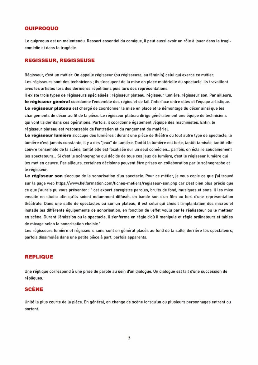ACTE
Petit lexique du théâtre
Une pièce de théâtre est généralement divisée en plusieurs actes (les pièces classiques comportent trois ou
ci
