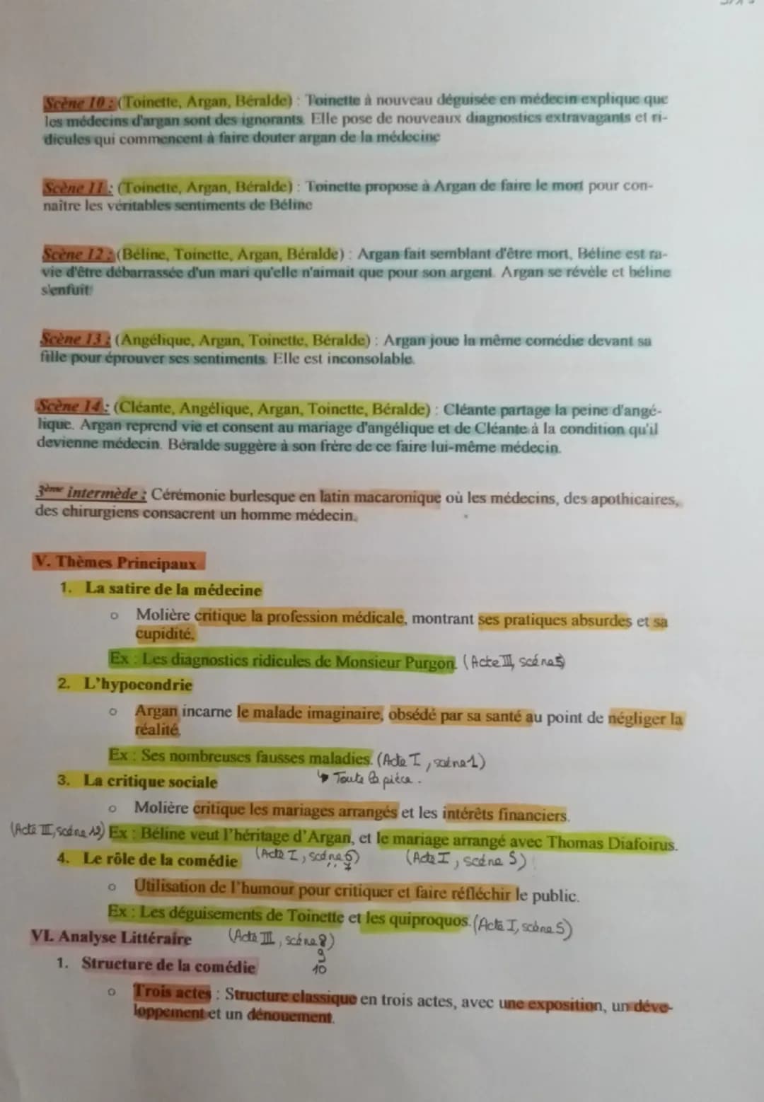 Fiche de Révision Complète : "Le Malade imaginaire" de Molière
1. Contexte de l'Euvre
•
•
•
Auteur: Jean-Baptiste Poquelin, dit Molière
° Né