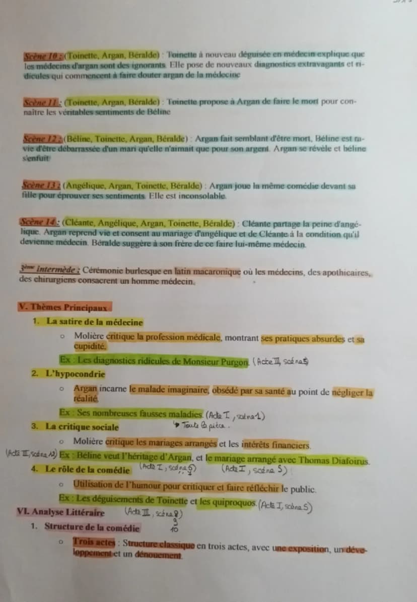 Fiche de Révision Complète : "Le Malade imaginaire" de Molière
1. Contexte de l'Euvre
•
•
•
Auteur: Jean-Baptiste Poquelin, dit Molière
° Né