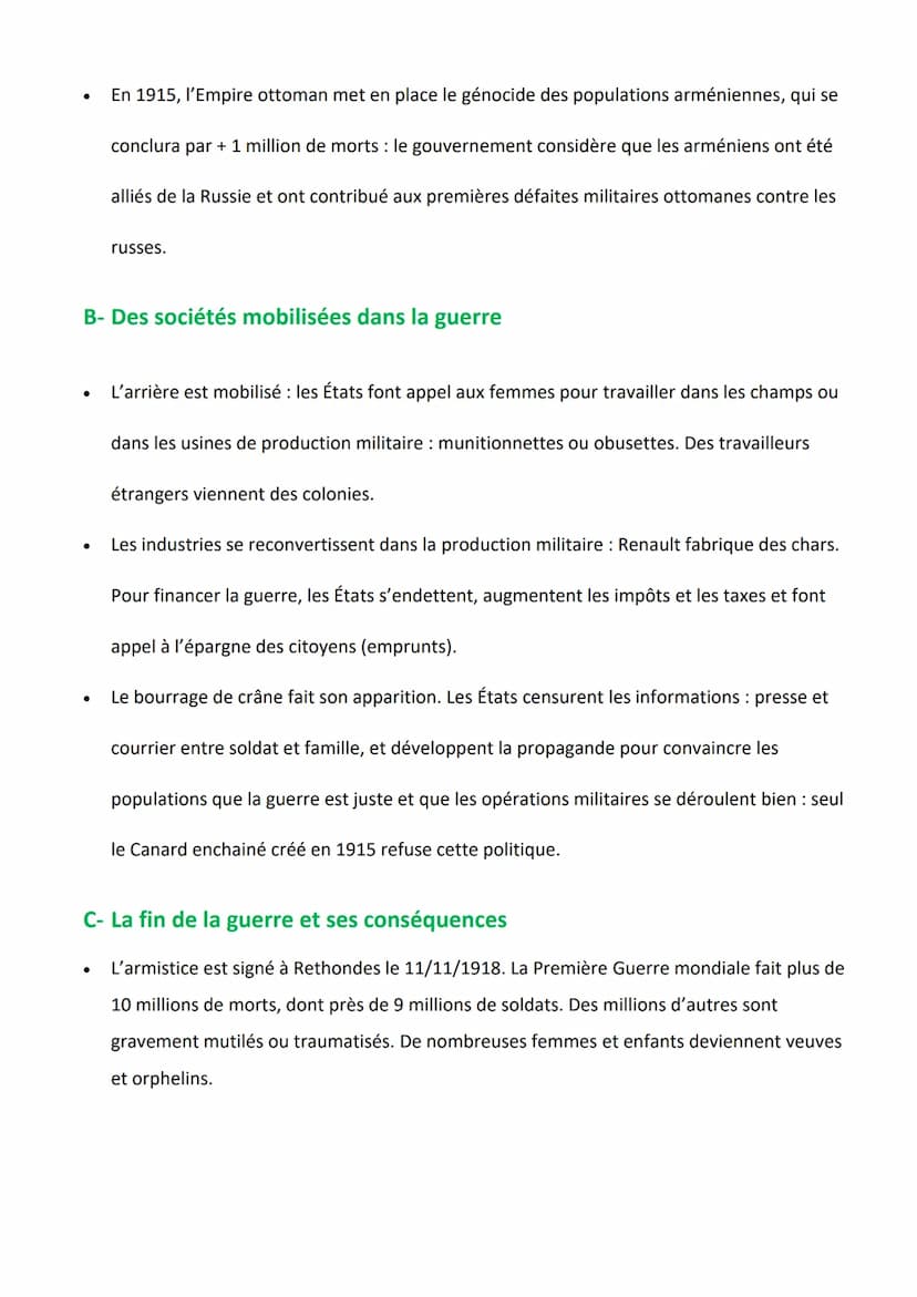 H1- La Première Guerre mondiale : guerre totale
Problématique : Comment la Première Guerre mondiale bouleverse-t-elle les
sociétés européenn