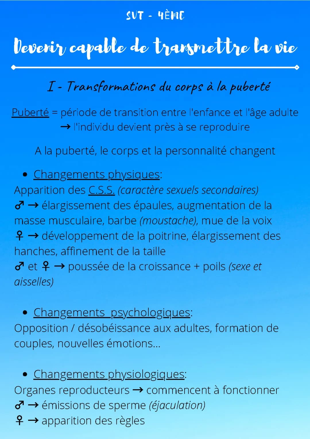 Les transformations de la puberté : tableau et étapes pour garçons et filles