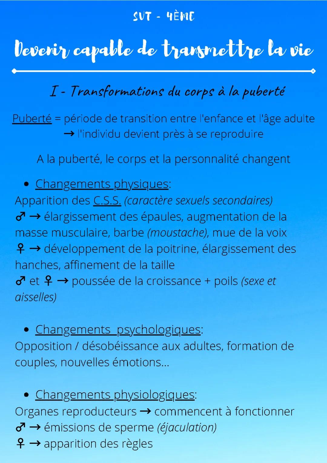 Les transformations de la puberté : tableau et étapes pour garçons et filles