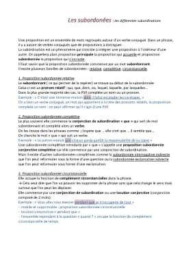 Know Les subordonnées  thumbnail
