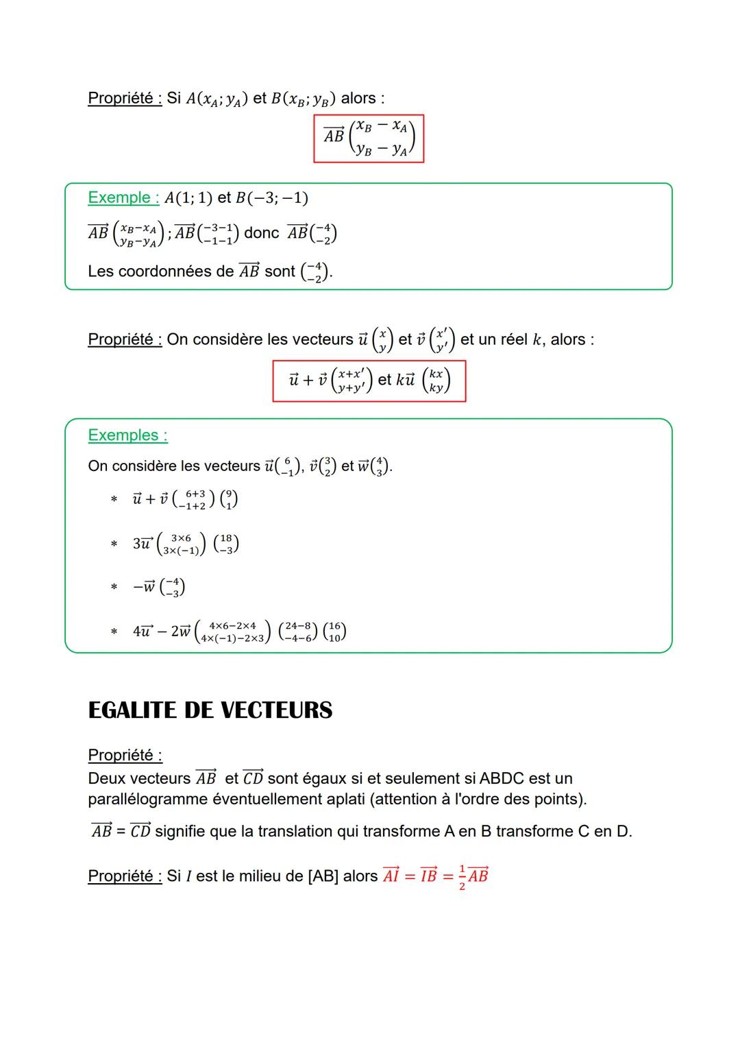 Vecteurs
Un vecteur est une translation, c'est-à-dire un glissement.
Un vecteur AB est caractérisé par :
*
:
sa direction celle de la droite