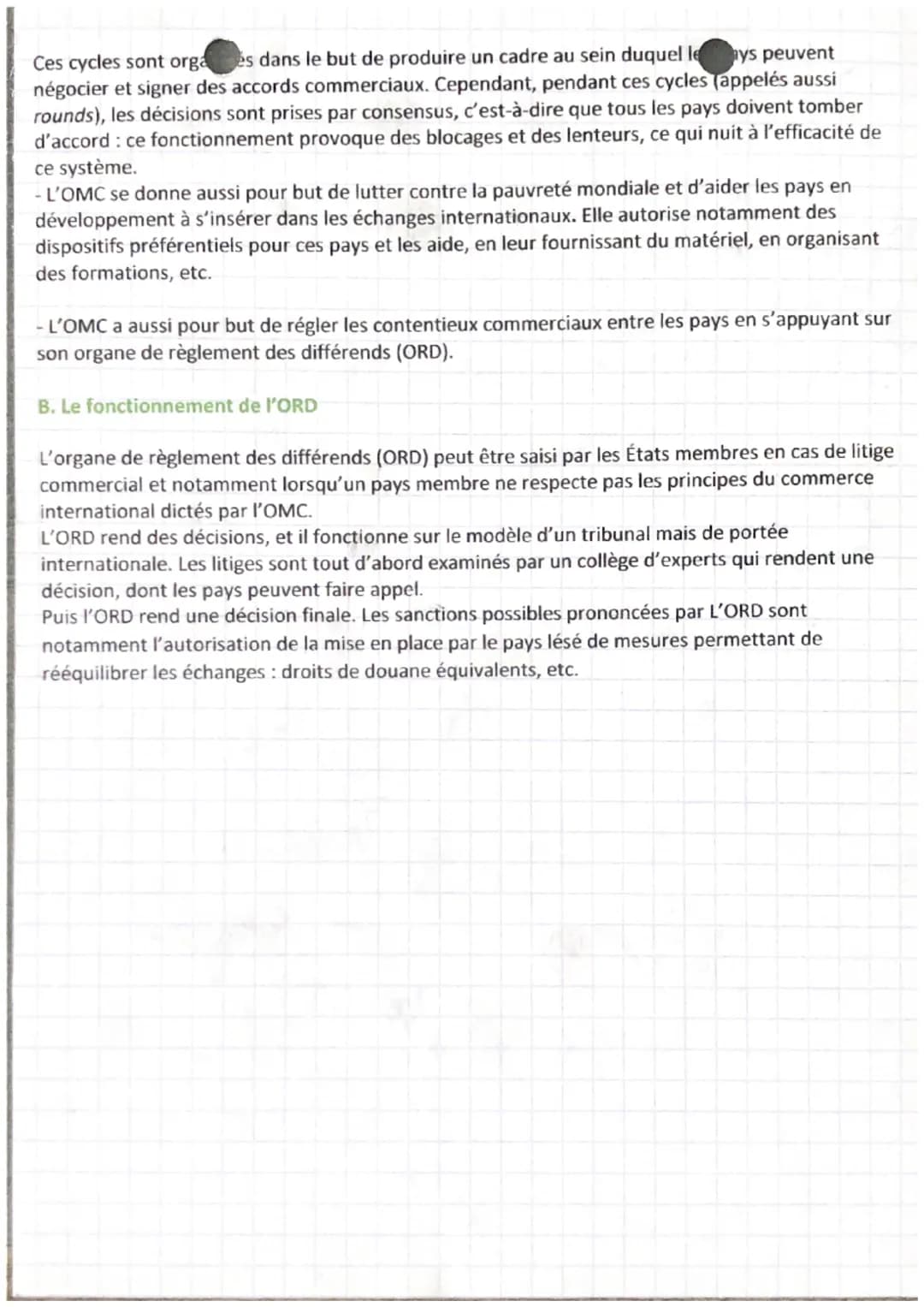 économie
chapitre 8
Chap 8: Les politiques commerciales et l'organisation mondiale des échanges
L'Organisation mondiale du commerce (OMC) su
