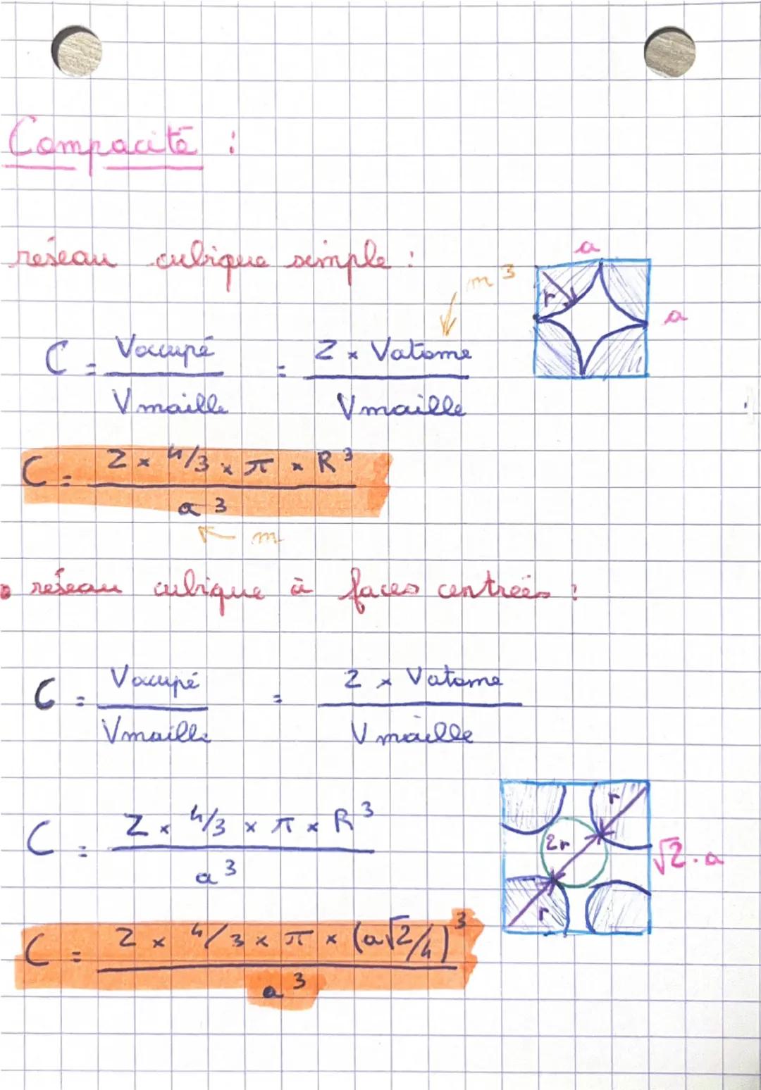 Les cristaux, maidle cubique

Maille cubique:

$a \rightarrow$ grandeur maille d'un cristal
$I$ longueur d'une arête

$a: 2R$
$R = \frac{a}{