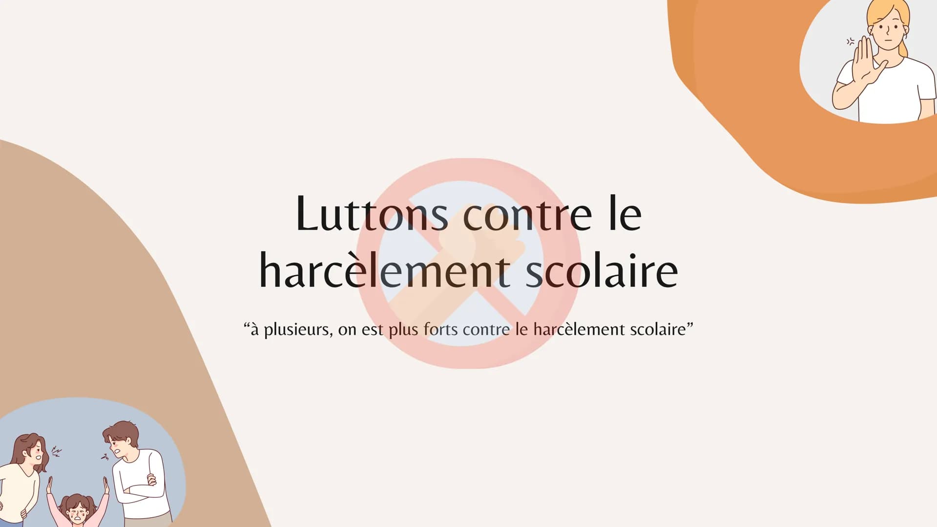 MJ²
Luttons contre le
harcèlement scolaire
"à plusieurs, on est plus forts contre le harcèlement scolaire"
» "
Qui ? Quoi ?
Quand ?
Le harcè