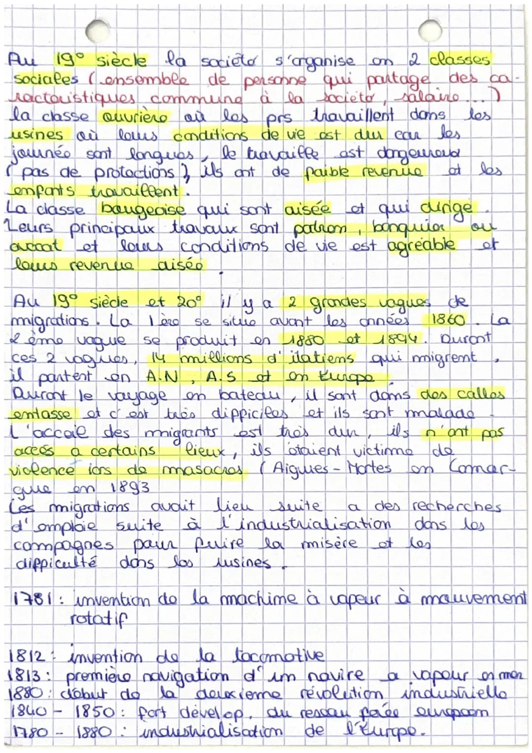 # Histoire :

La révolution industriello
I% Qu'est-ce-que l'industrialisation

Au 19 ème siècle a lieu l'industrialisation, on
parle de Révo