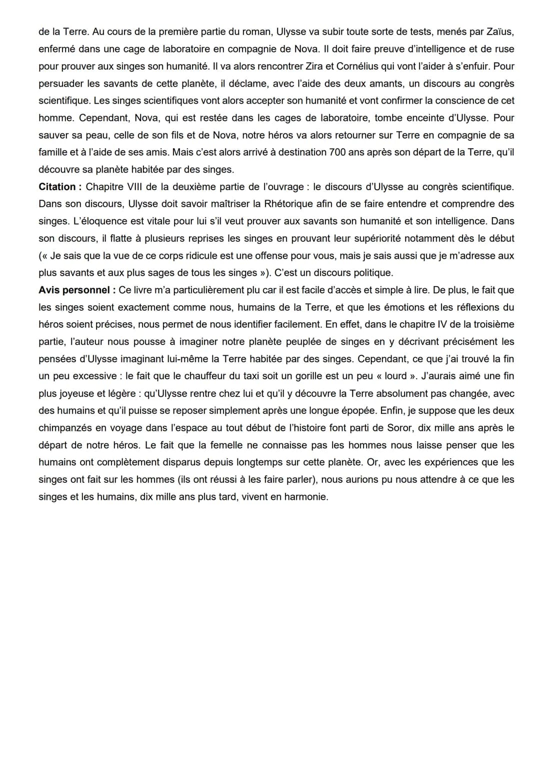 Titre : La planète des singes
Auteur : Pierre Boulle
Fiche de lecture
Eléments biographiques concernant l'auteur : Pierre Boulle est né en 1