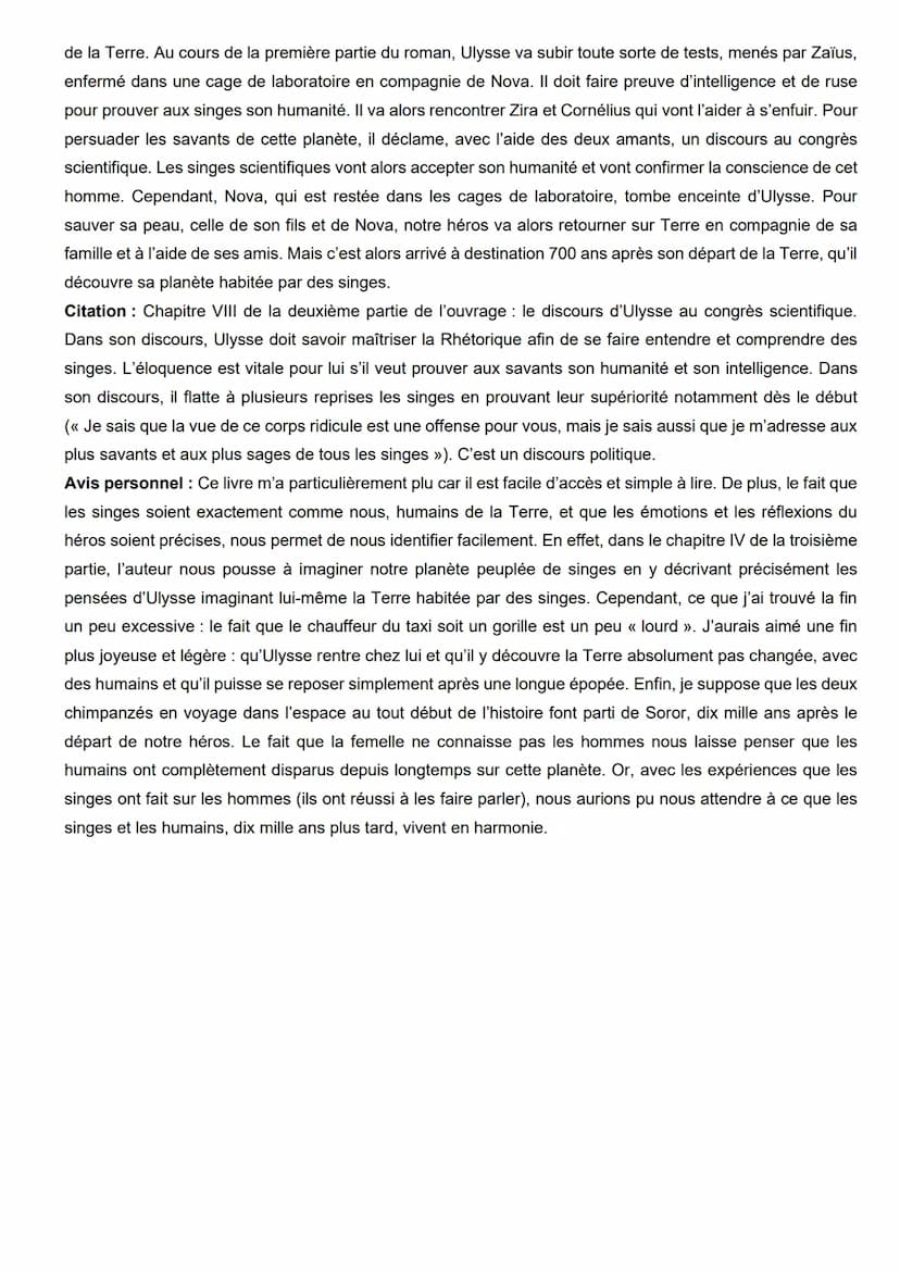 Titre : La planète des singes
Auteur : Pierre Boulle
Fiche de lecture
Eléments biographiques concernant l'auteur : Pierre Boulle est né en 1
