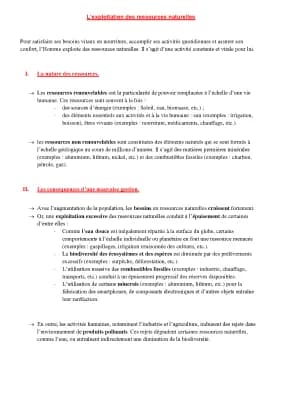 Know l'exploitation des ressources naturelles SVT thumbnail
