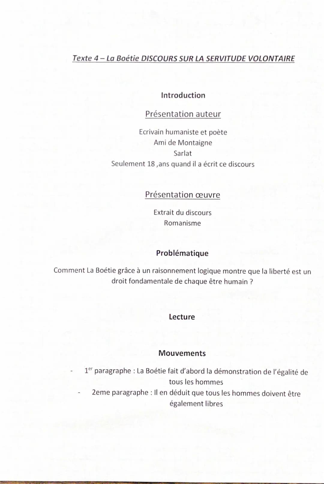 Analyse Discours de la Servitude Volontaire - Etienne de La Boétie (PDF)