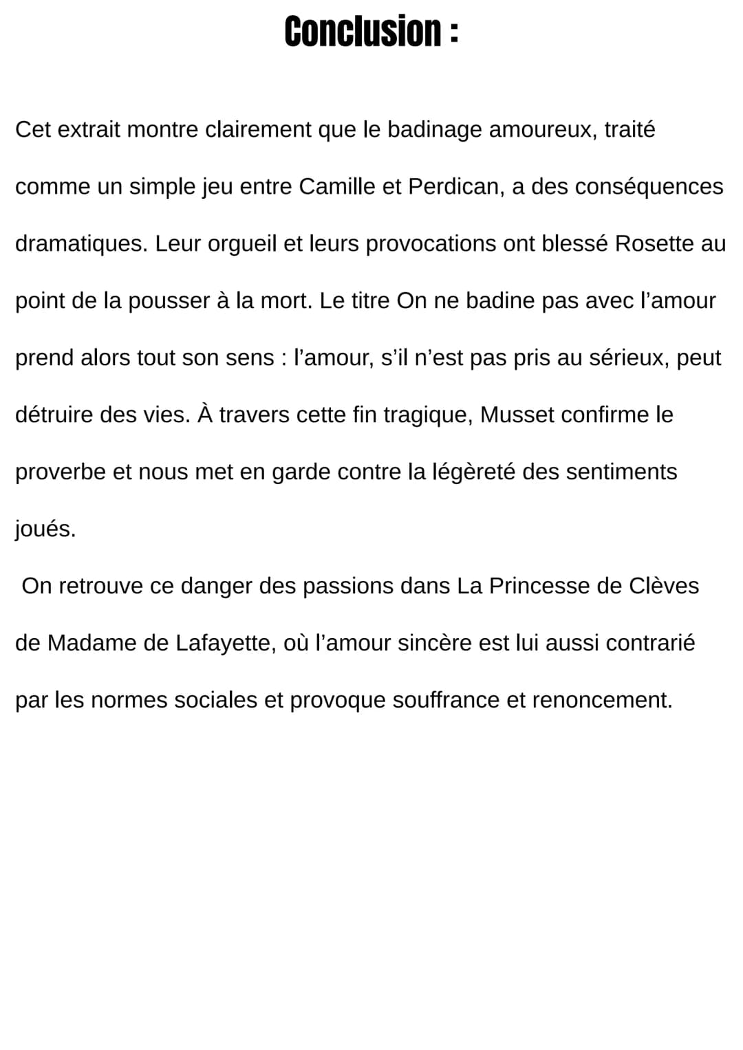On ne badine pas avec
l'amour - Alfred de Musset
LL15
element introduction:
→ Au début du XIXe siècle, l'amour est encore fortement encadré 