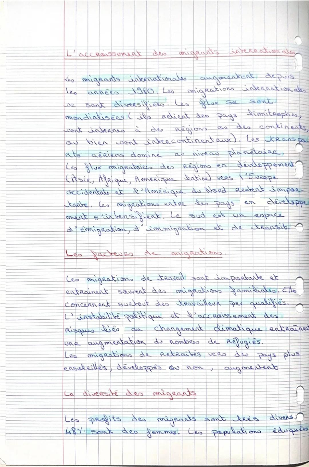 --- OCR Start ---
Programme
Geographie: fiche de révision.
Theme 3. Des mabilités généralisées
Chapitre 5 Chapitre 1: Migrations et mobilité