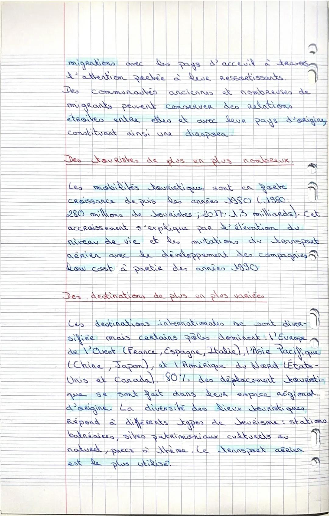 --- OCR Start ---
Programme
Geographie: fiche de révision.
Theme 3. Des mabilités généralisées
Chapitre 5 Chapitre 1: Migrations et mobilité