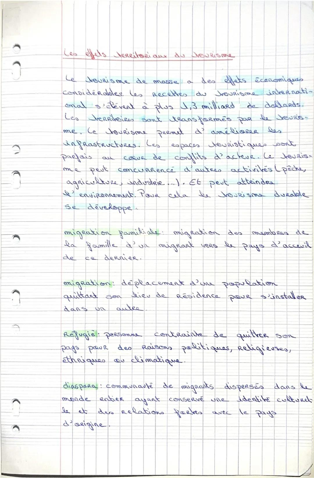 --- OCR Start ---
Programme
Geographie: fiche de révision.
Theme 3. Des mabilités généralisées
Chapitre 5 Chapitre 1: Migrations et mobilité