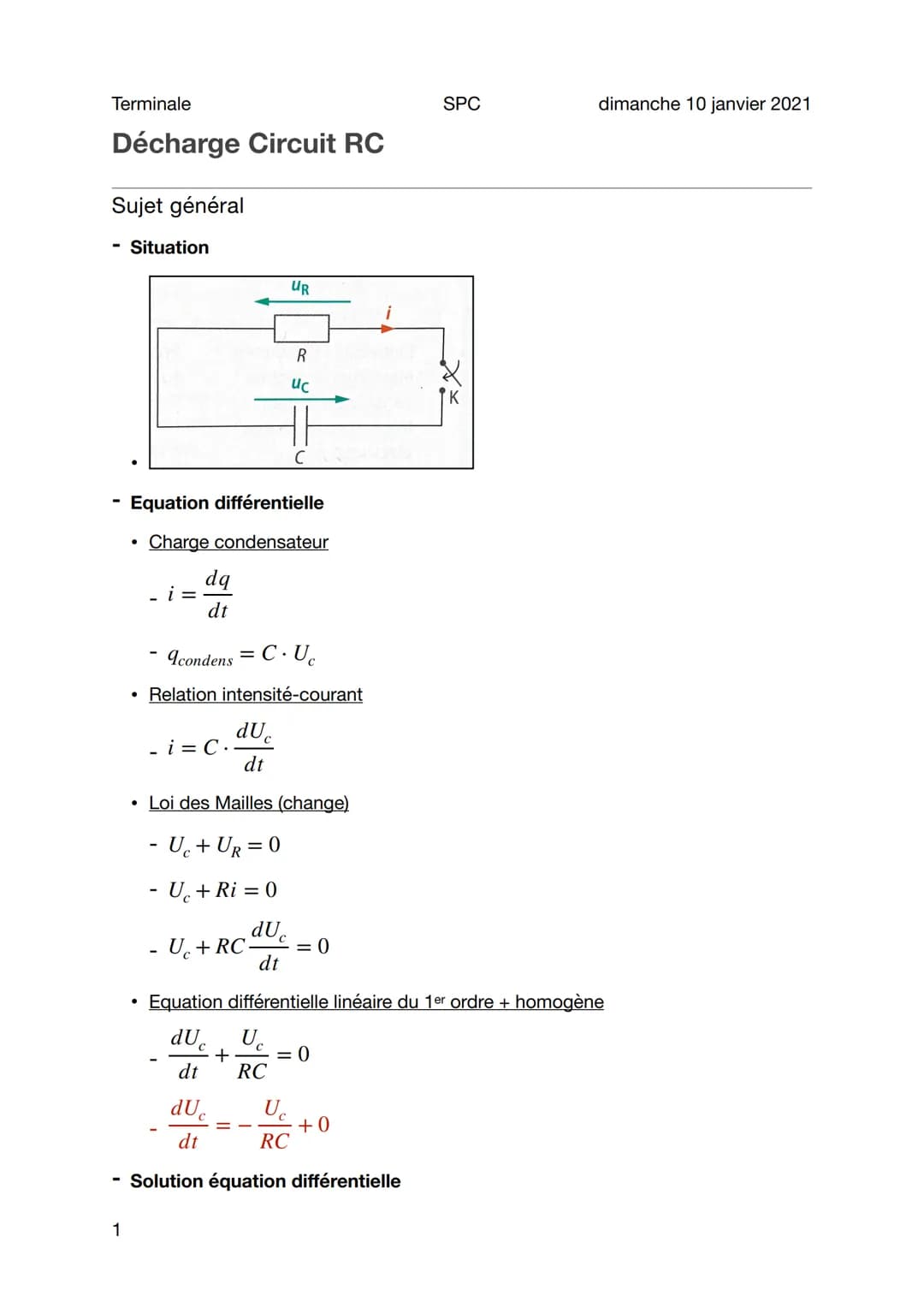 
<h2 id="quationdiffrentiellelinairedordre1avecsecondmembre">Équation Différentielle Linéaire d'Ordre 1 avec Second Membre</h2>
<p>L'équatio