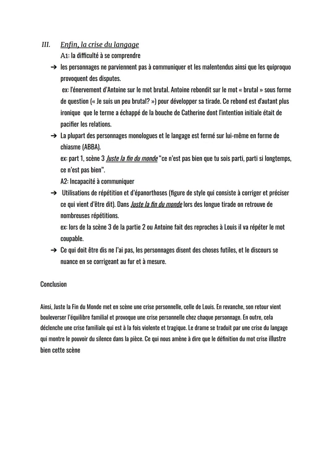 Dissertation
Sujet: Le dictionnaire Le Trésor de la Langue Française informatisé donne cette définition du mot
crise: << Situation de troubl
