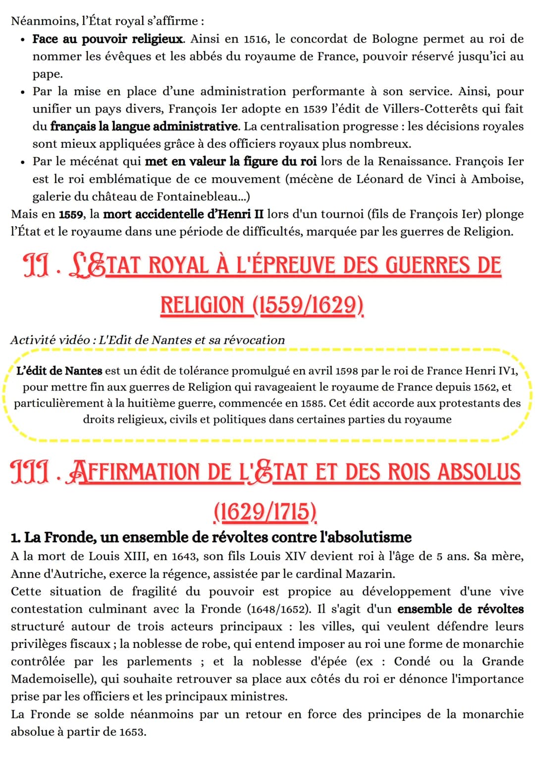 CHAPITRE 5: SAFFIRMATION DE L'ÉTAT DANS
LE ROYAUME DE FRANCE.
INTRODUCTION
En France, l'Etat a suivi une voie particulière vers la modernité