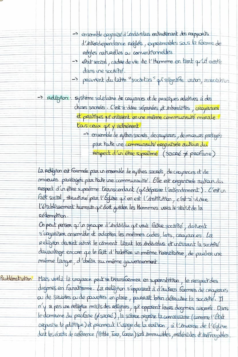 Amorce
La Religion
-> Une société peut-elle se passer de Religion ?
->La Révolution Française
explication =
Notiton 7 =
la Religion est obsc