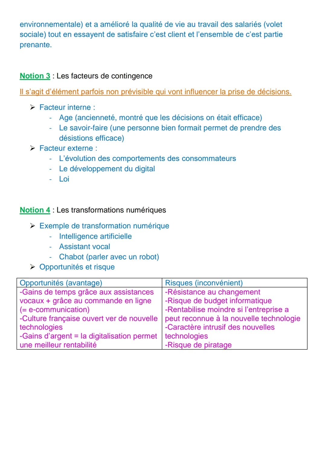 Chapitre 4: Comment le management
permet-il de répondre aux
changements de l'environnement ?
Notion 1: Les parties prenantes
Partie prenante