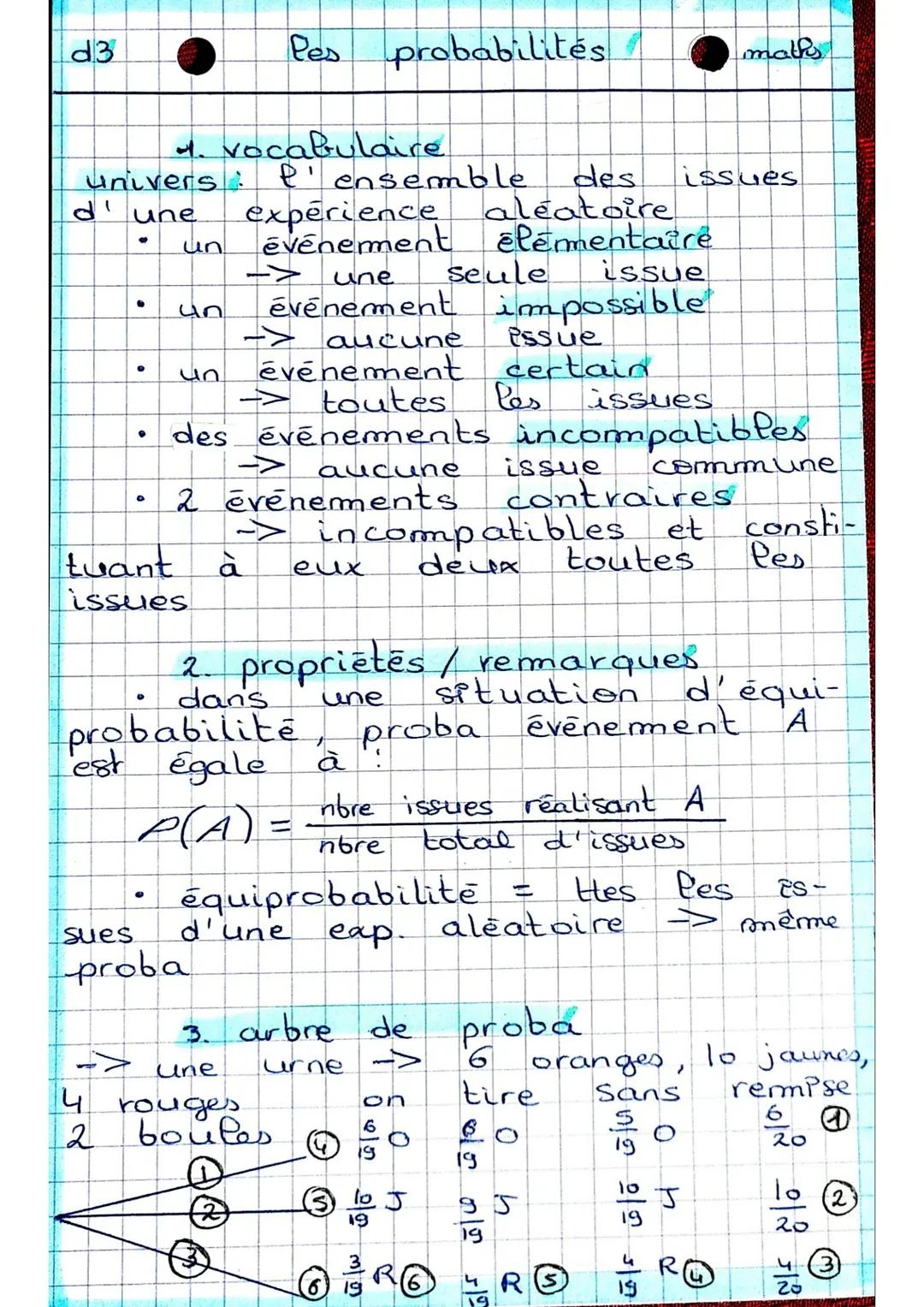 ツ les probabilités 