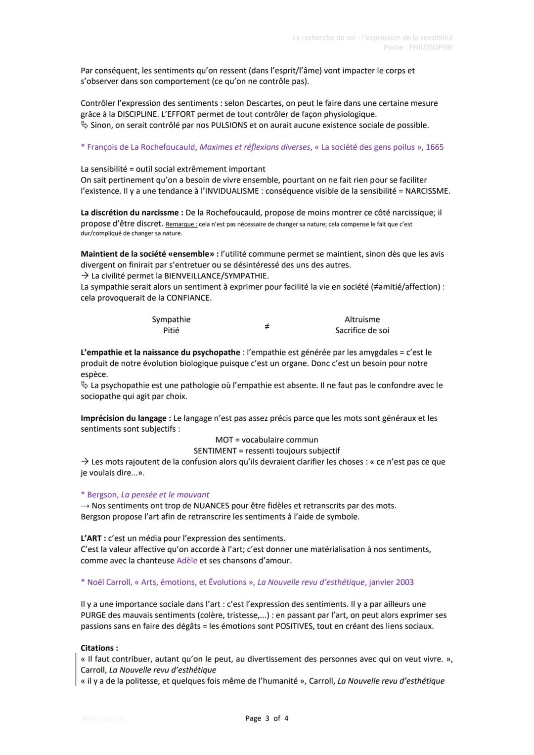 Définition :
<< soi »> = identité personnelle → JE
FIXE
La recherche de soi-
L'expression de la sensibilité :
- le patronyme (nom)
- l'éudca