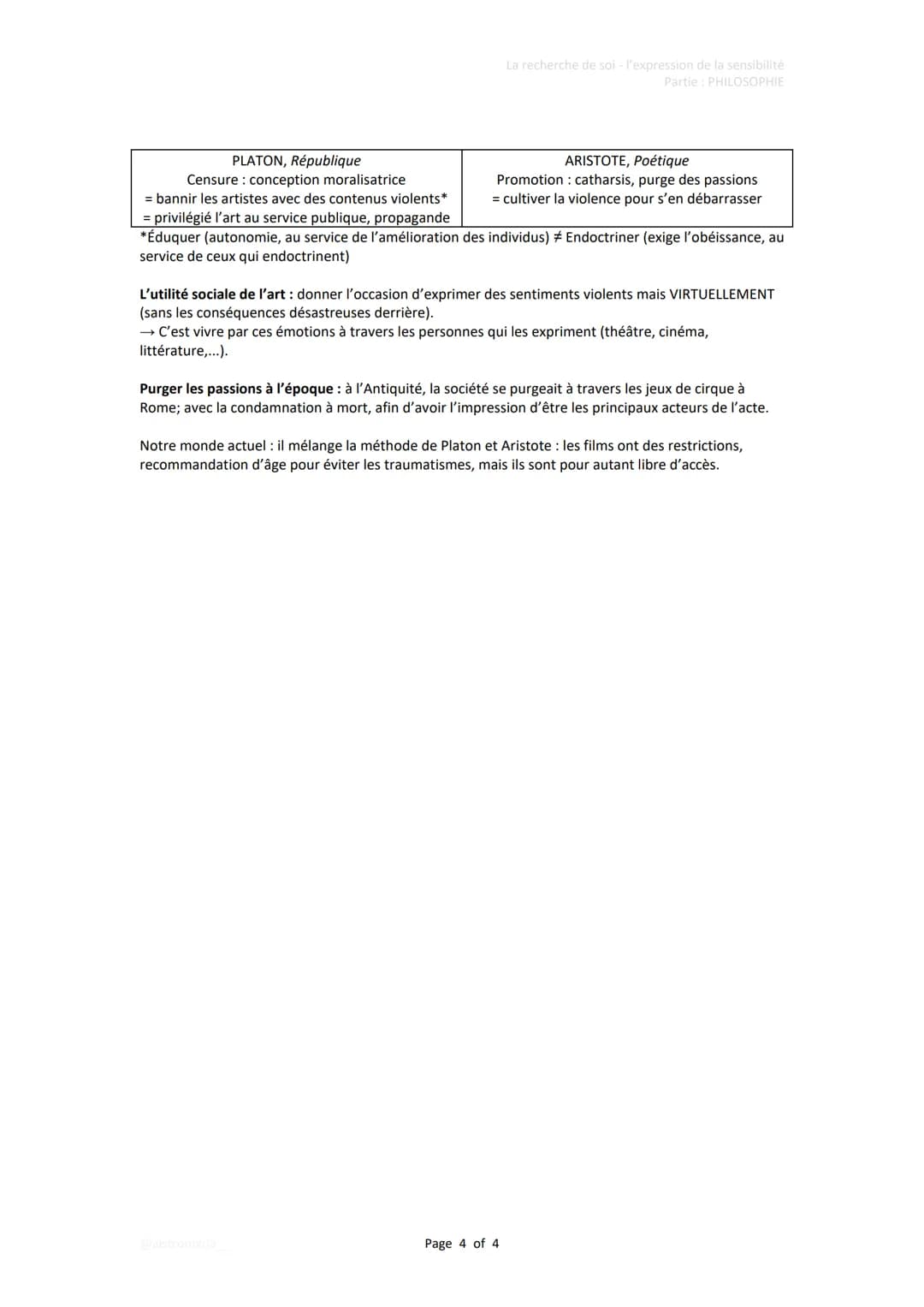 Définition :
<< soi »> = identité personnelle → JE
FIXE
La recherche de soi-
L'expression de la sensibilité :
- le patronyme (nom)
- l'éudca