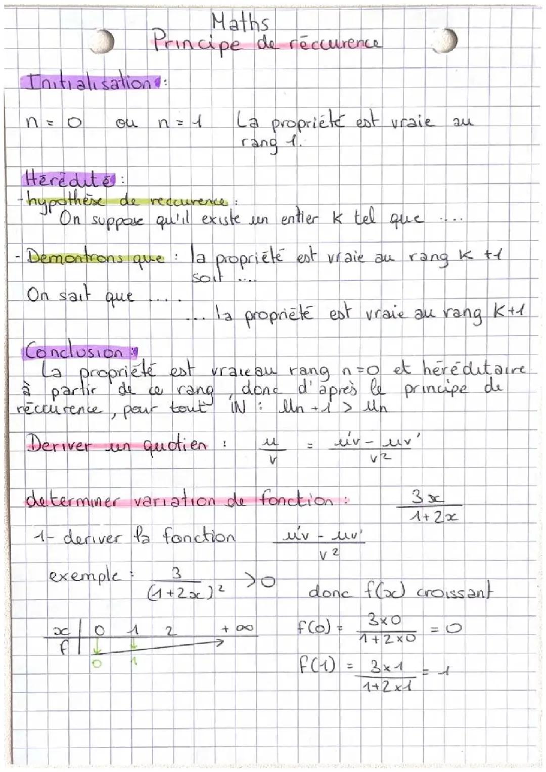 Principe de récurrence 