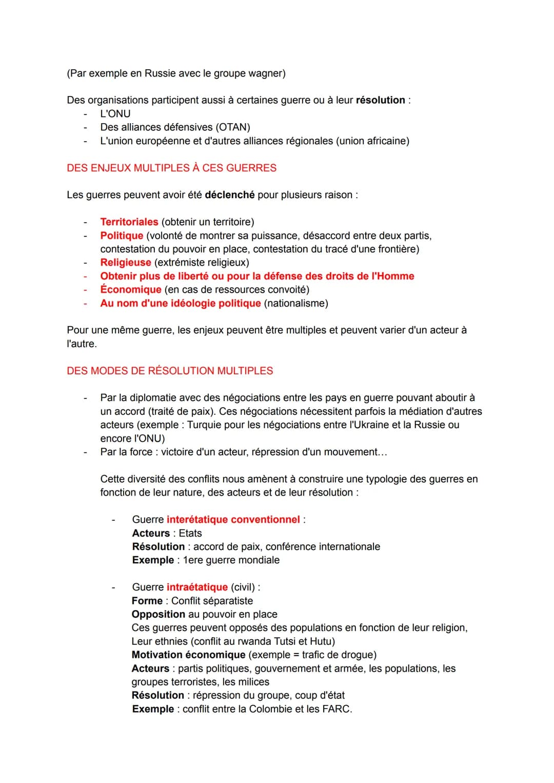 HGGSP 1: Faire la guerre, faire la paix : formes de conflits et mode de résolution
Introduction :
Un conflit est un phénomène qui se manifes