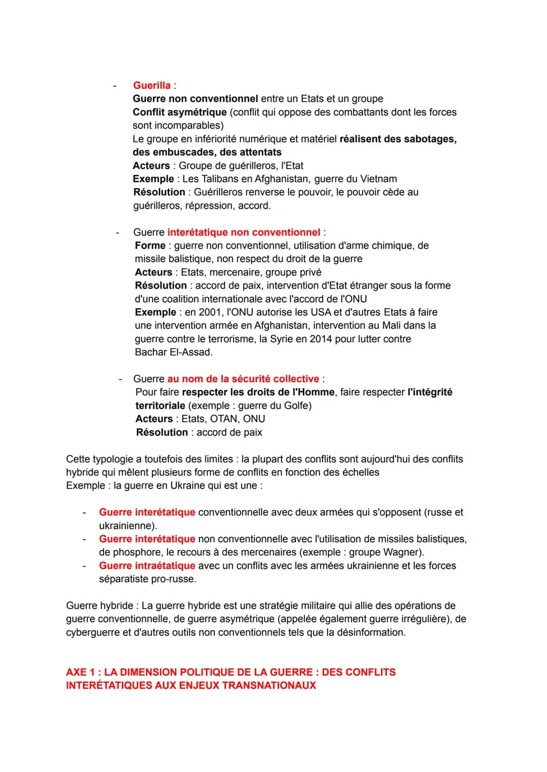 HGGSP 1: Faire la guerre, faire la paix : formes de conflits et mode de résolution
Introduction :
Un conflit est un phénomène qui se manifes