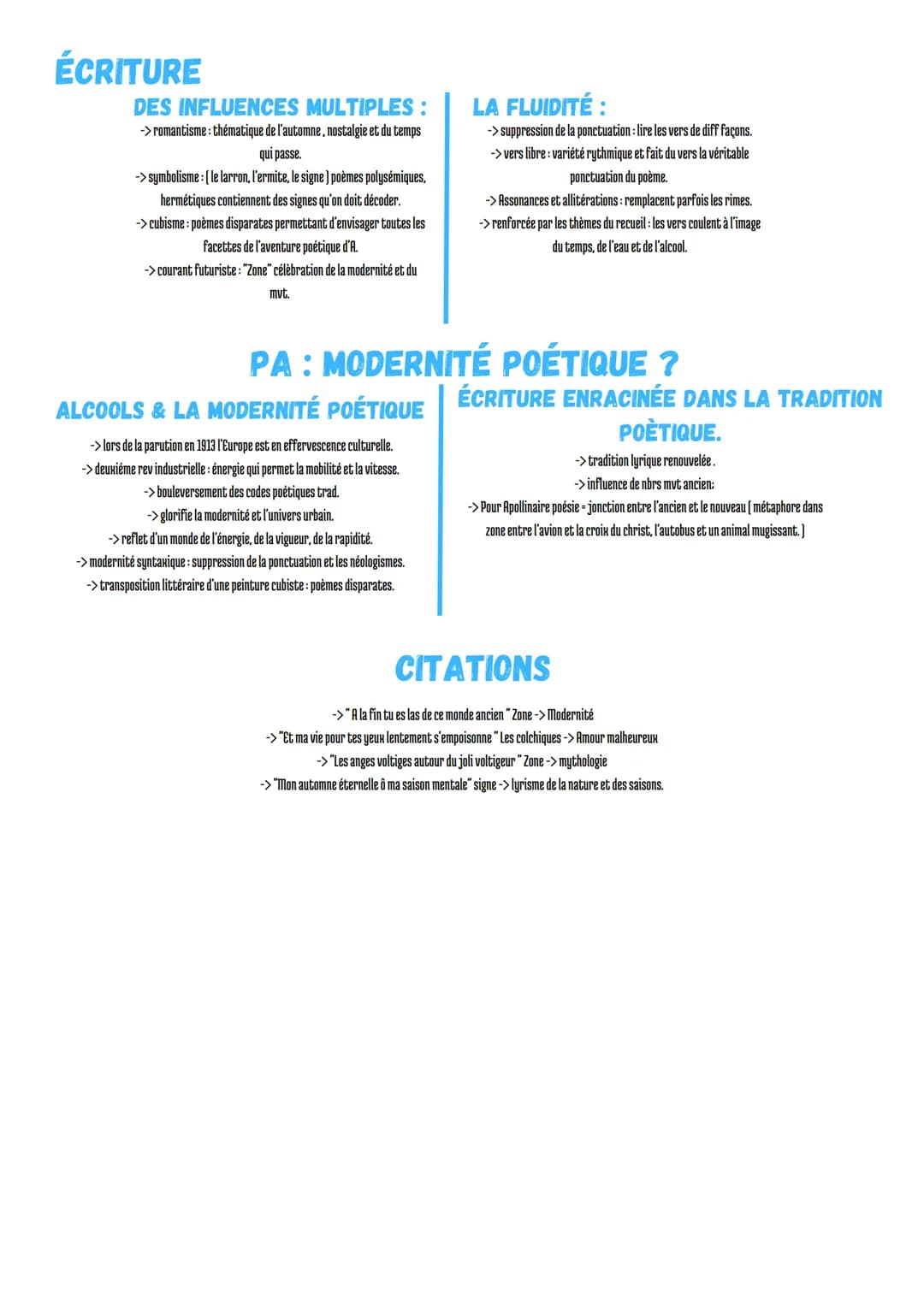 Alcools
FICHE D'IDENTITÉ
TITRE : Alcools
AUTEUR: Guillaume Apollinaire
DATE: 1913 [poèmes comp entre 1898 & 1913)
MOUVEMENT LITTÉRAIRE : Inf