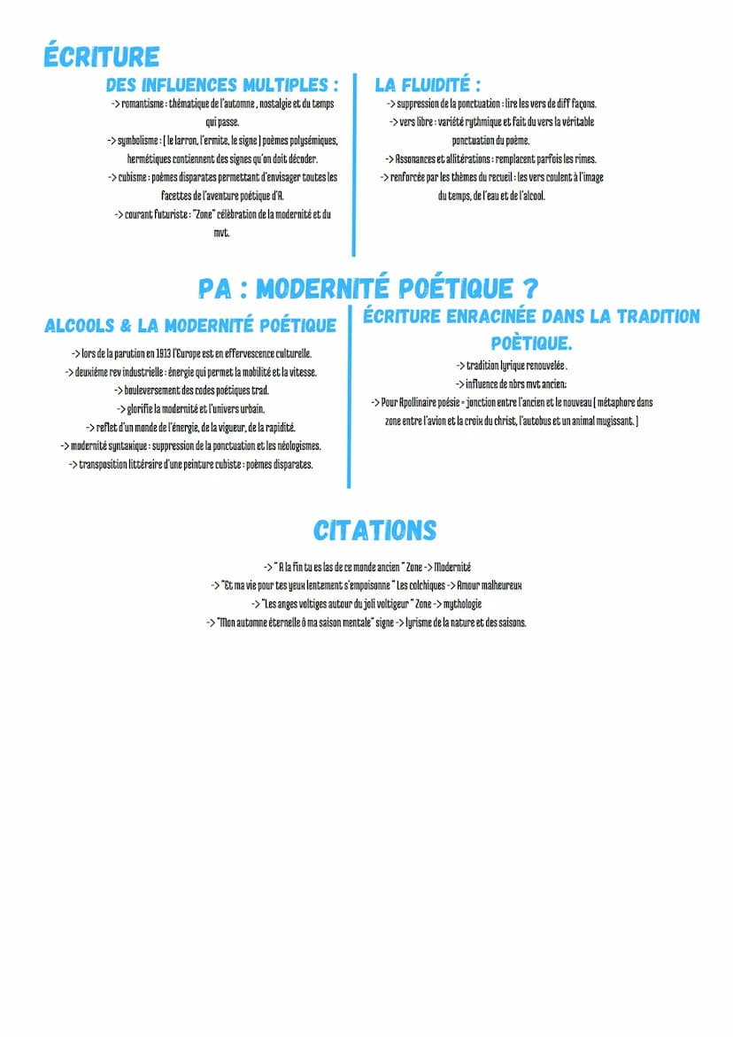 Alcools
FICHE D'IDENTITÉ
TITRE : Alcools
AUTEUR: Guillaume Apollinaire
DATE: 1913 [poèmes comp entre 1898 & 1913)
MOUVEMENT LITTÉRAIRE : Inf