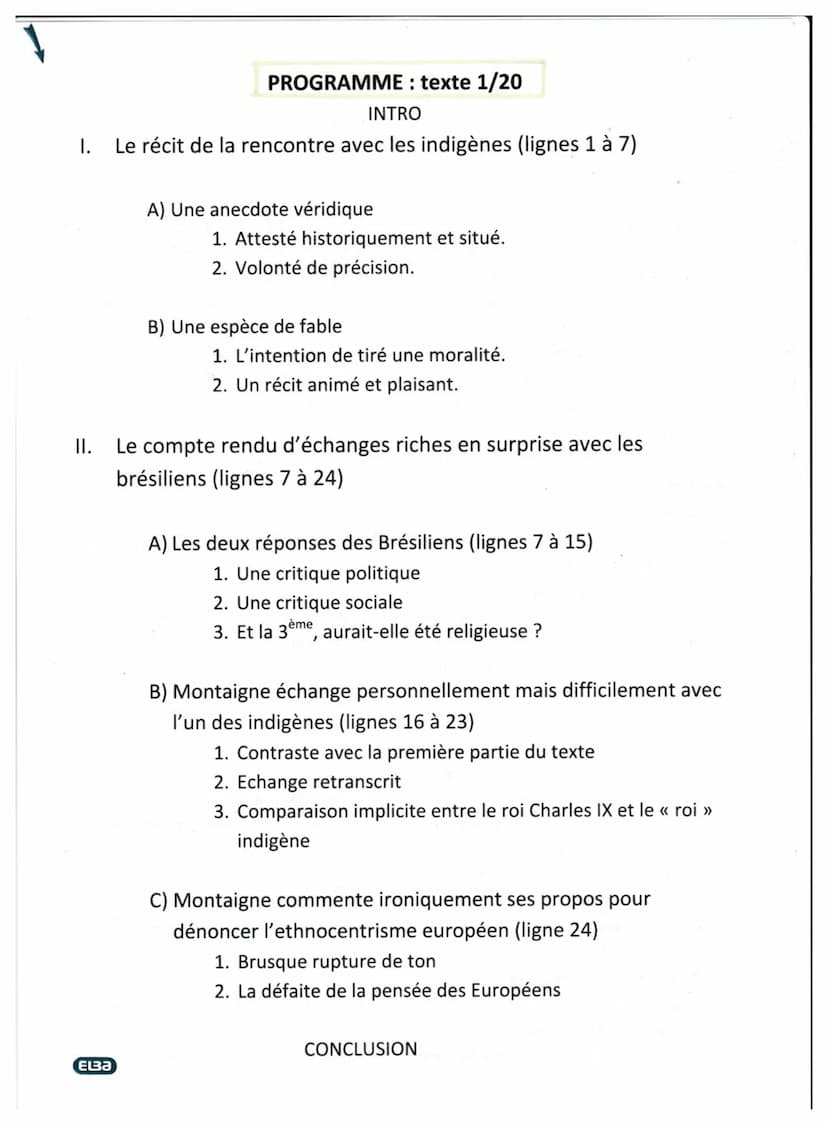 Or je trouve, pour revenir à mon propos, qu'il n'y a rien de barbare et de sauvage en cette
nation, à ce qu'on m'en a rapporté : sinon que c