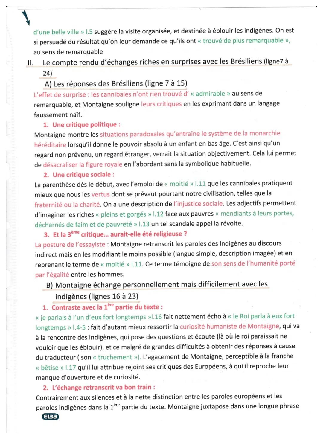 Or je trouve, pour revenir à mon propos, qu'il n'y a rien de barbare et de sauvage en cette
nation, à ce qu'on m'en a rapporté : sinon que c