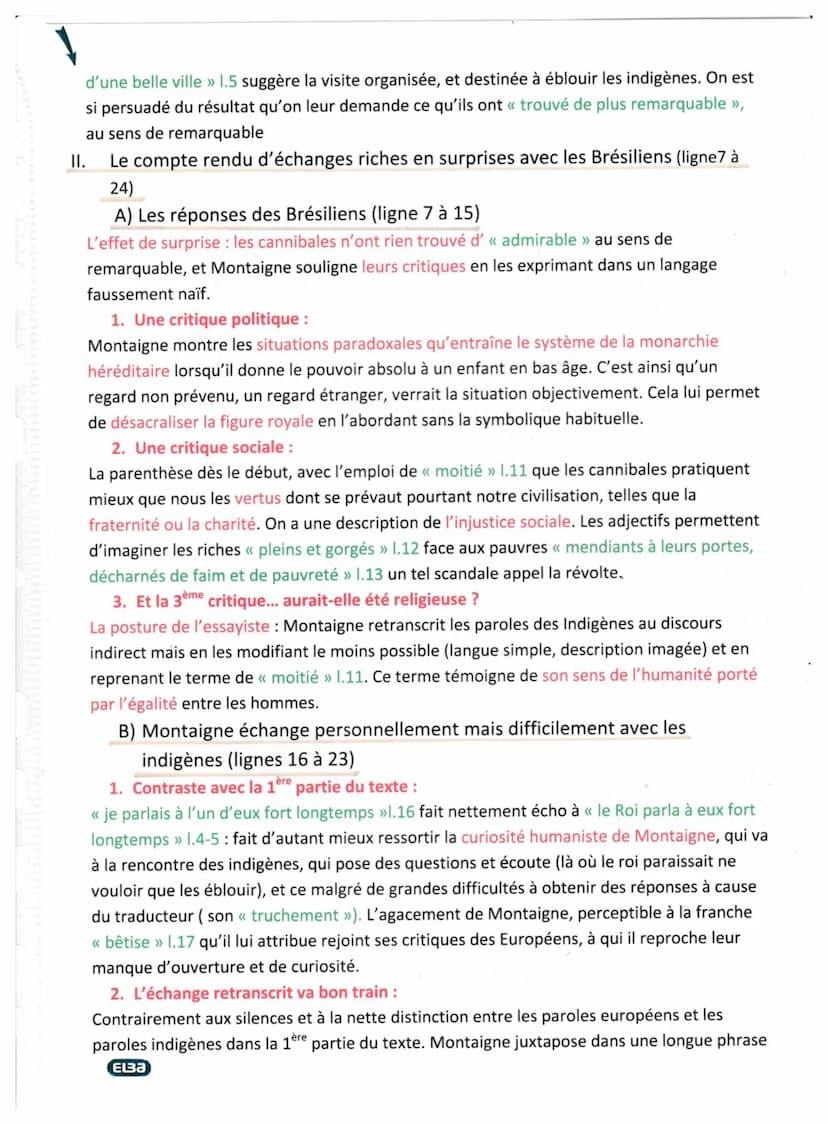 Or je trouve, pour revenir à mon propos, qu'il n'y a rien de barbare et de sauvage en cette
nation, à ce qu'on m'en a rapporté : sinon que c
