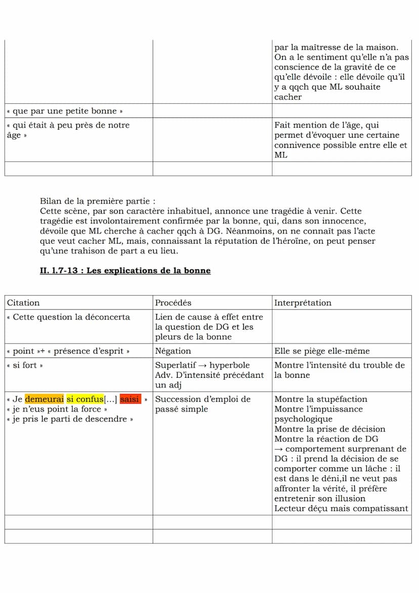 Texte 2, première partie : Une trahison
douloureuse
Plan :
I. 1.1-7: Une porte qui tarde à s'ouvrir
II. 1.7-13 : Les explications de la bonn