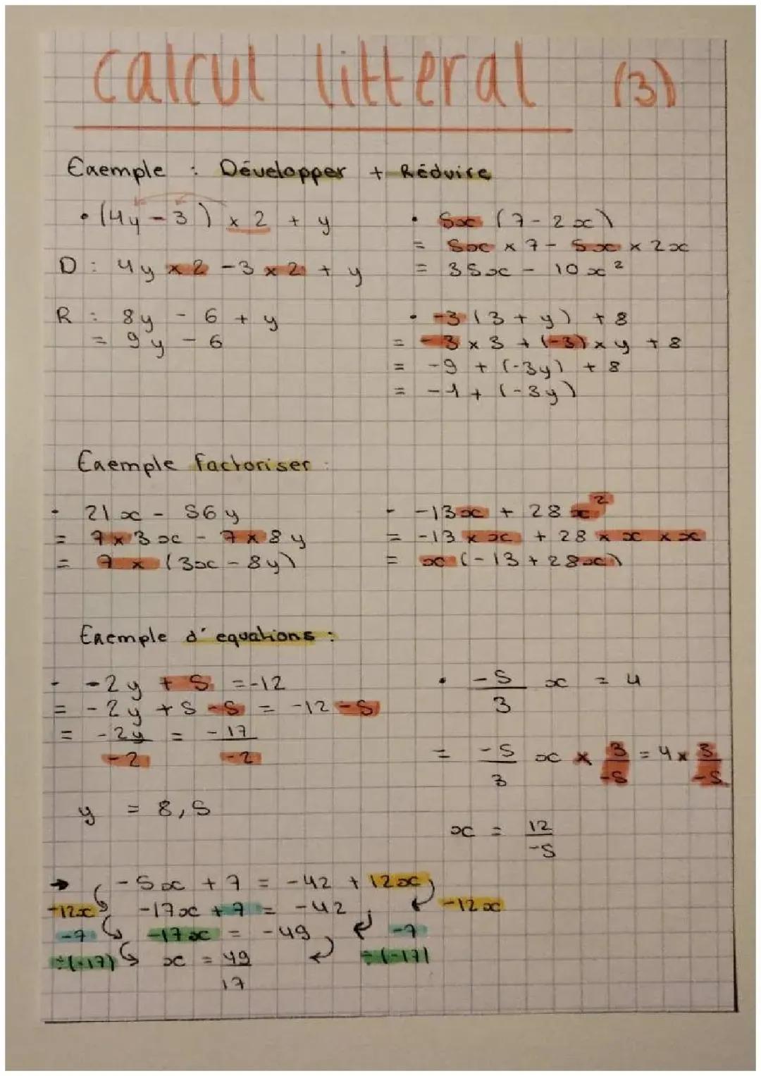 Ejercicios Corregidos de Desarrollar y Reducir para 3ero y 4to