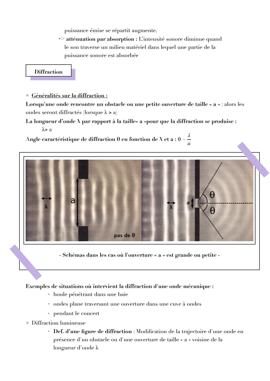 CHP
4
PHENOMENES
Atténuation et niveau sonore
• Révisions :
Définitions des différentes ondes:
-> onde = propagation d'une perturbation sans