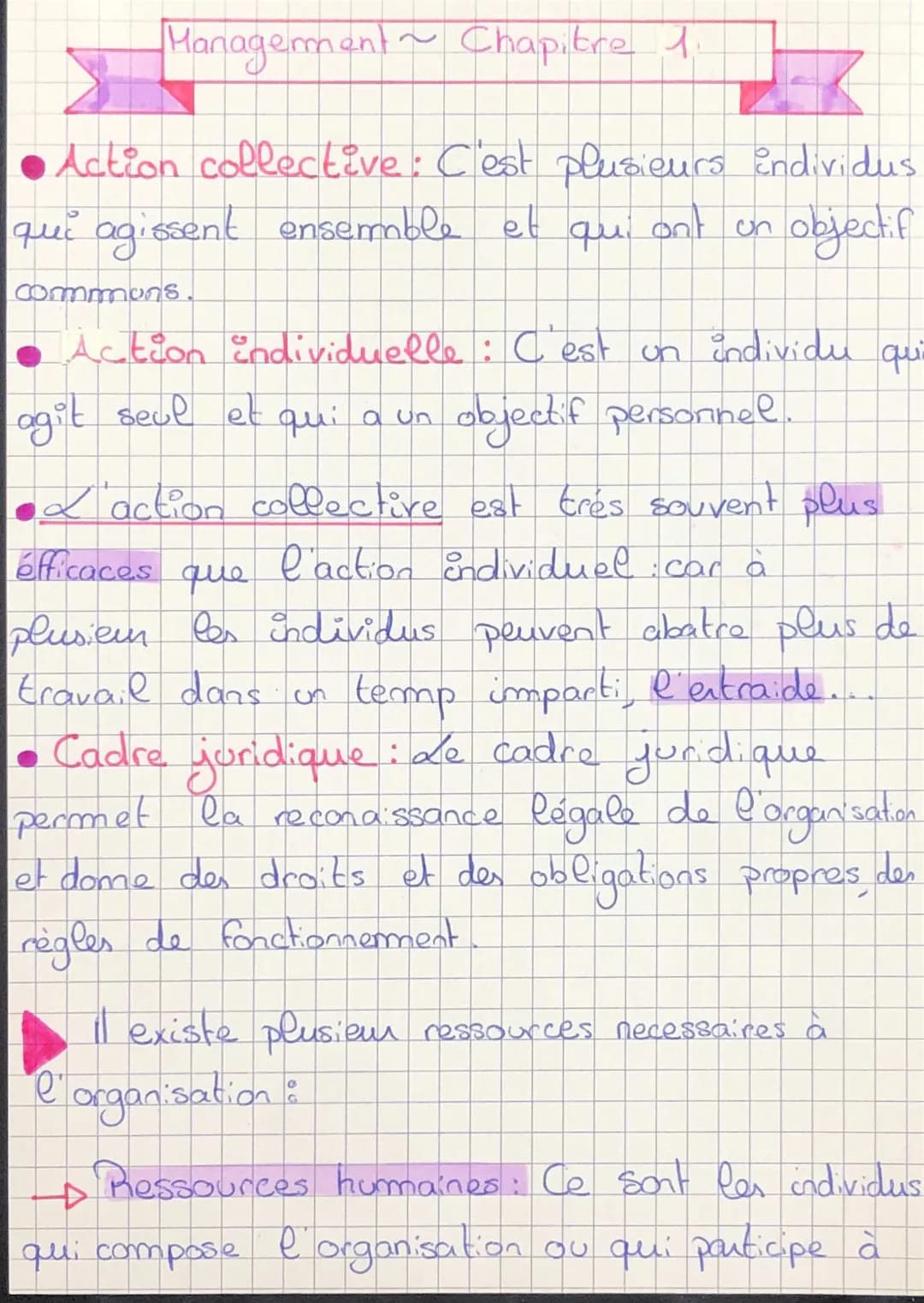 Pourquoi organiser l'action collective en Management 1ère STMG?