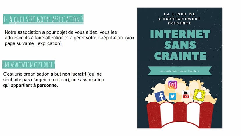 PARTIE 2:
PROTÉGER VOTRE IDENTITÉ NUMÉRIQUE ?
O
Lou GAUJAC -- AQUILA
Tessa FRANCHI SOMMAIRE :
1) A quoi sert notre association ?
2) Une e-ré