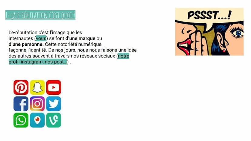 PARTIE 2:
PROTÉGER VOTRE IDENTITÉ NUMÉRIQUE ?
O
Lou GAUJAC -- AQUILA
Tessa FRANCHI SOMMAIRE :
1) A quoi sert notre association ?
2) Une e-ré