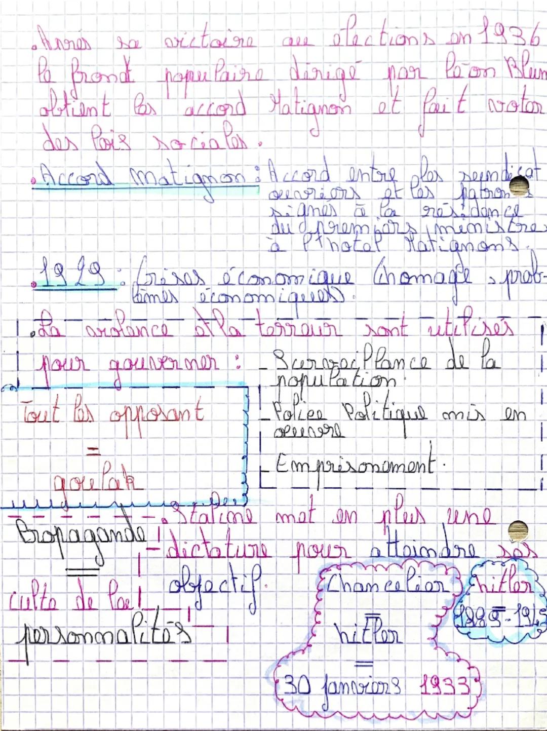 # Histoire / Creame Sans 3월

- Staline are pouvoirs : 19/4/1953.
- da grande terreur Stalionion me: 1937/1930
- Hitter au pouvoir: 1933/1945
